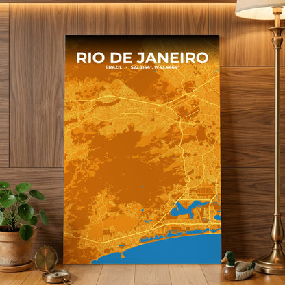 Rio de Janeiro Scorch Map Poster