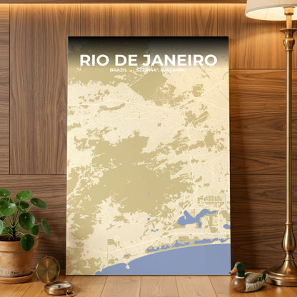 Rio de Janeiro Barn Map Poster