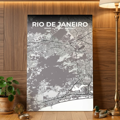 Rio de Janeiro Ash Map Poster