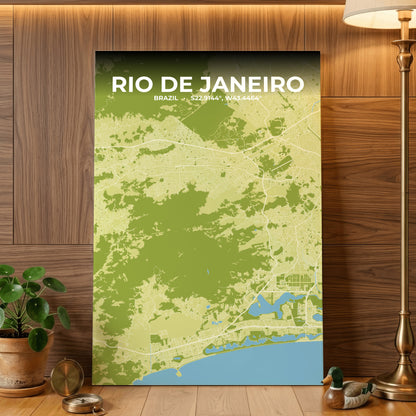Rio de Janeiro Fern Map Poster