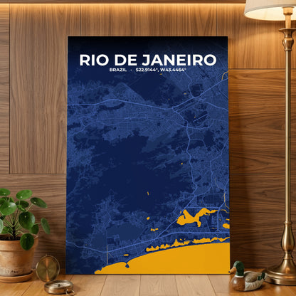 Rio de Janeiro Ink Map Poster