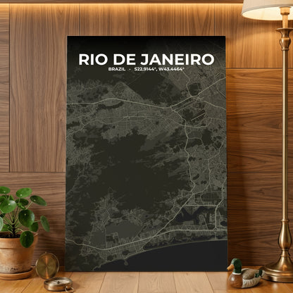 Rio de Janeiro Sable Map Poster