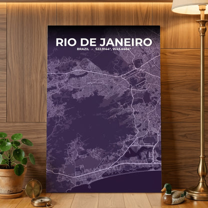 Rio de Janeiro Dusk Map Poster
