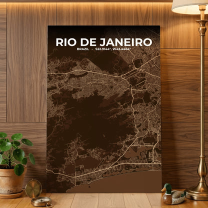 Rio de Janeiro Plum Map Poster