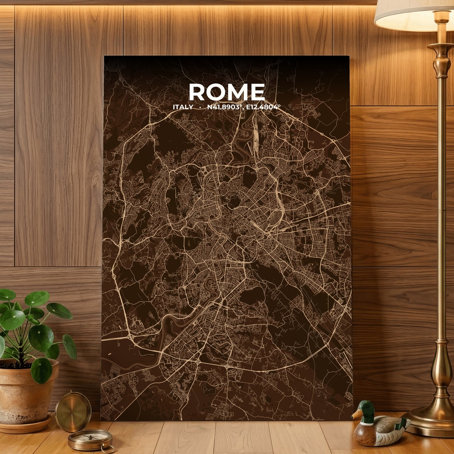 Rome Plum Map Poster