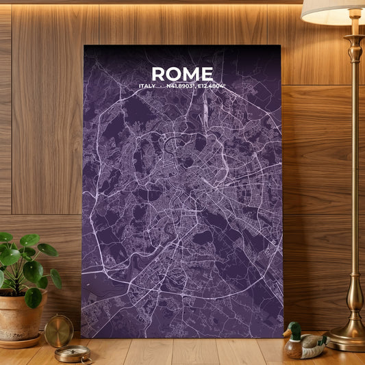 Rome Dusk Map Poster