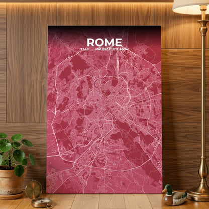 Rome Scarlet Map Poster