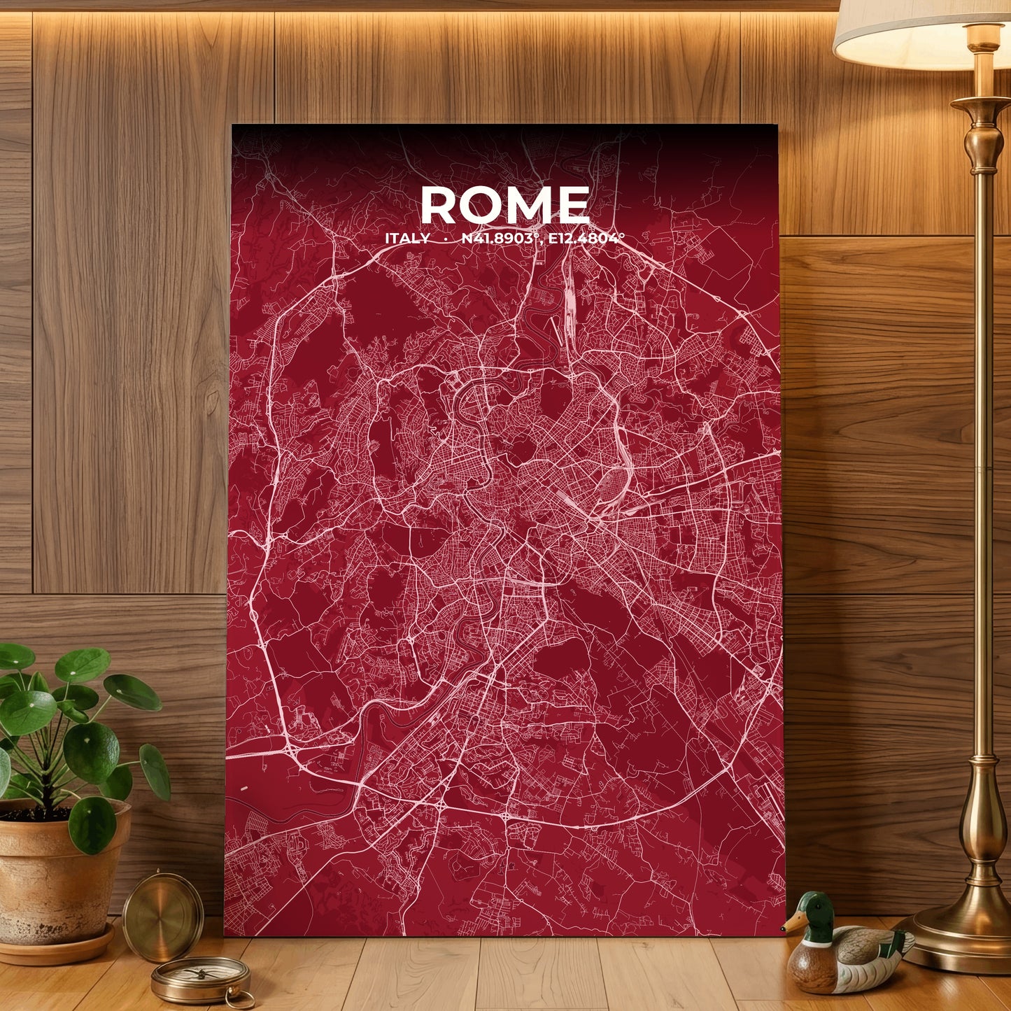 Rome Garnet Map Poster