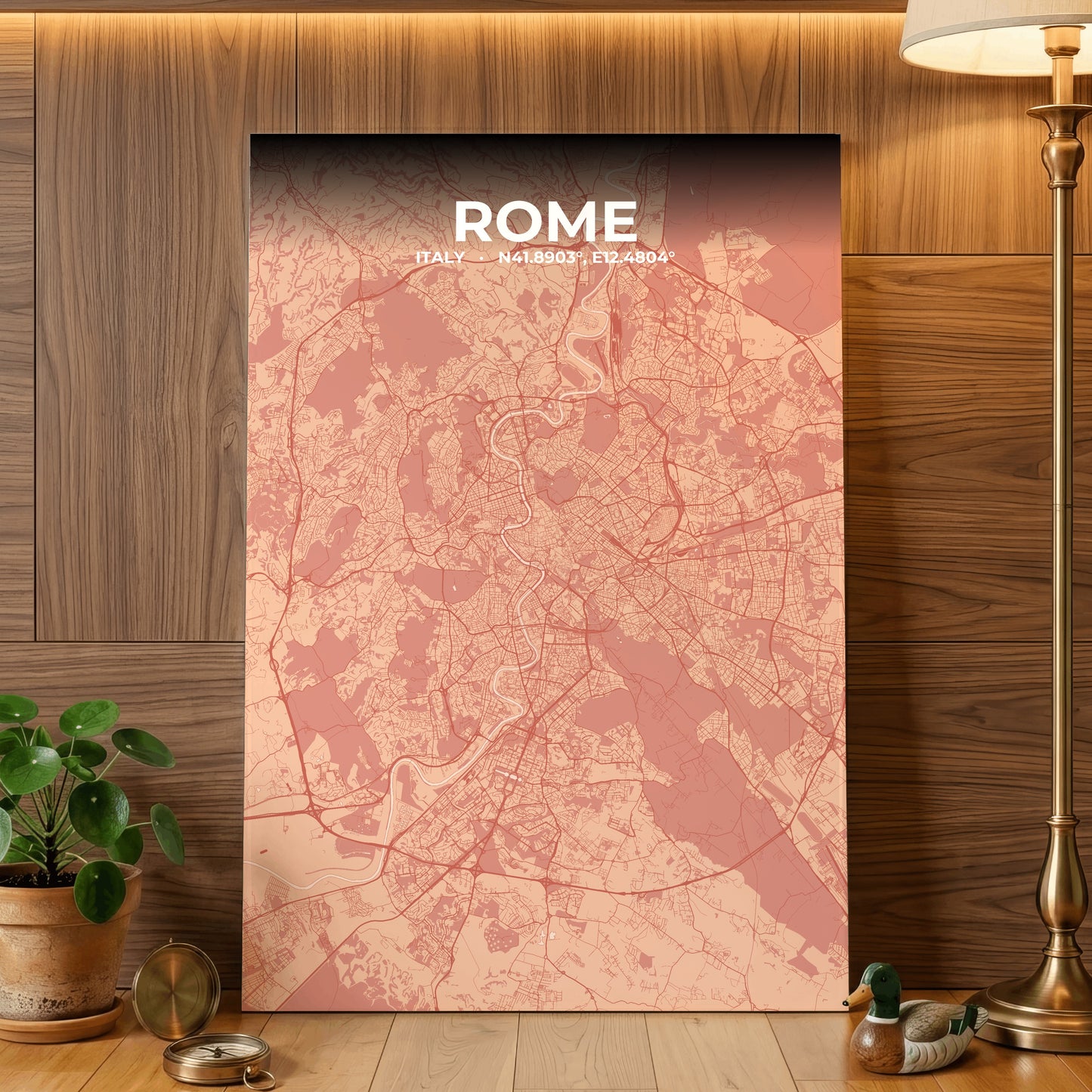 Rome Blush Map Poster