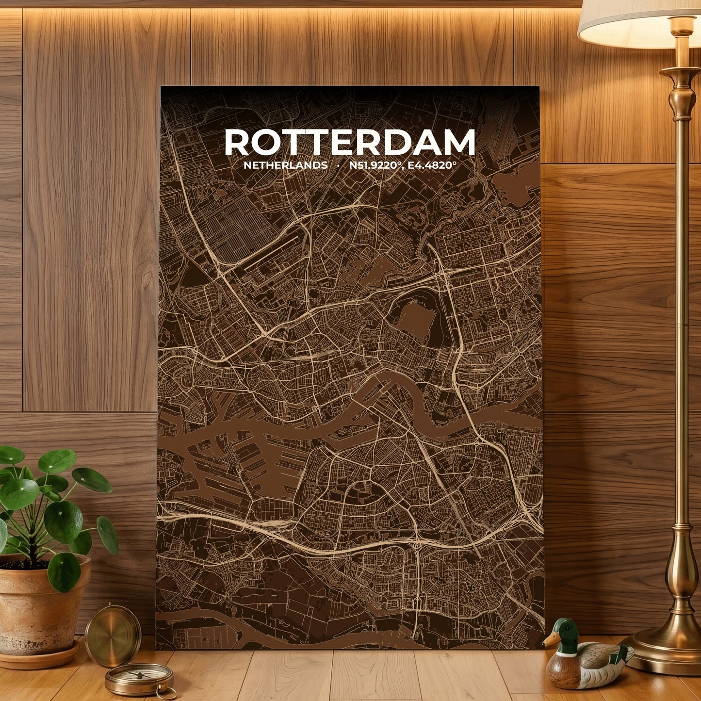 Rotterdam Plum Map Poster