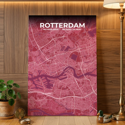 Rotterdam Scarlet Map Poster