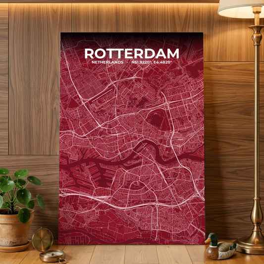 Rotterdam Garnet Map Poster