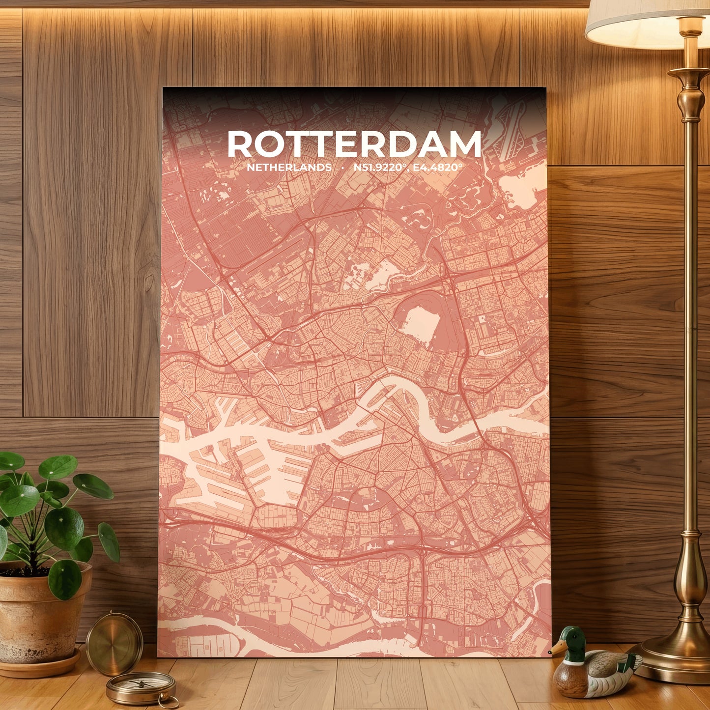 Rotterdam Blush Map Poster