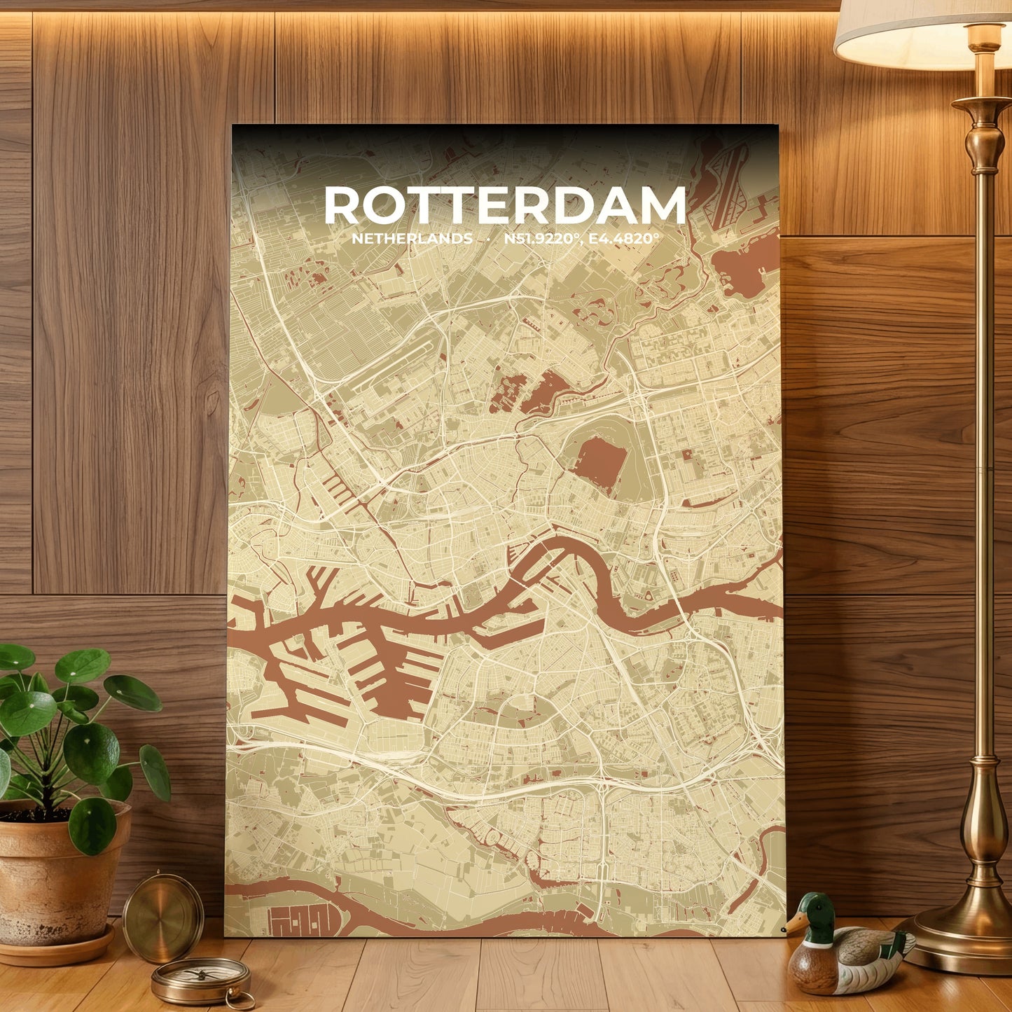 Rotterdam Ember Map Poster