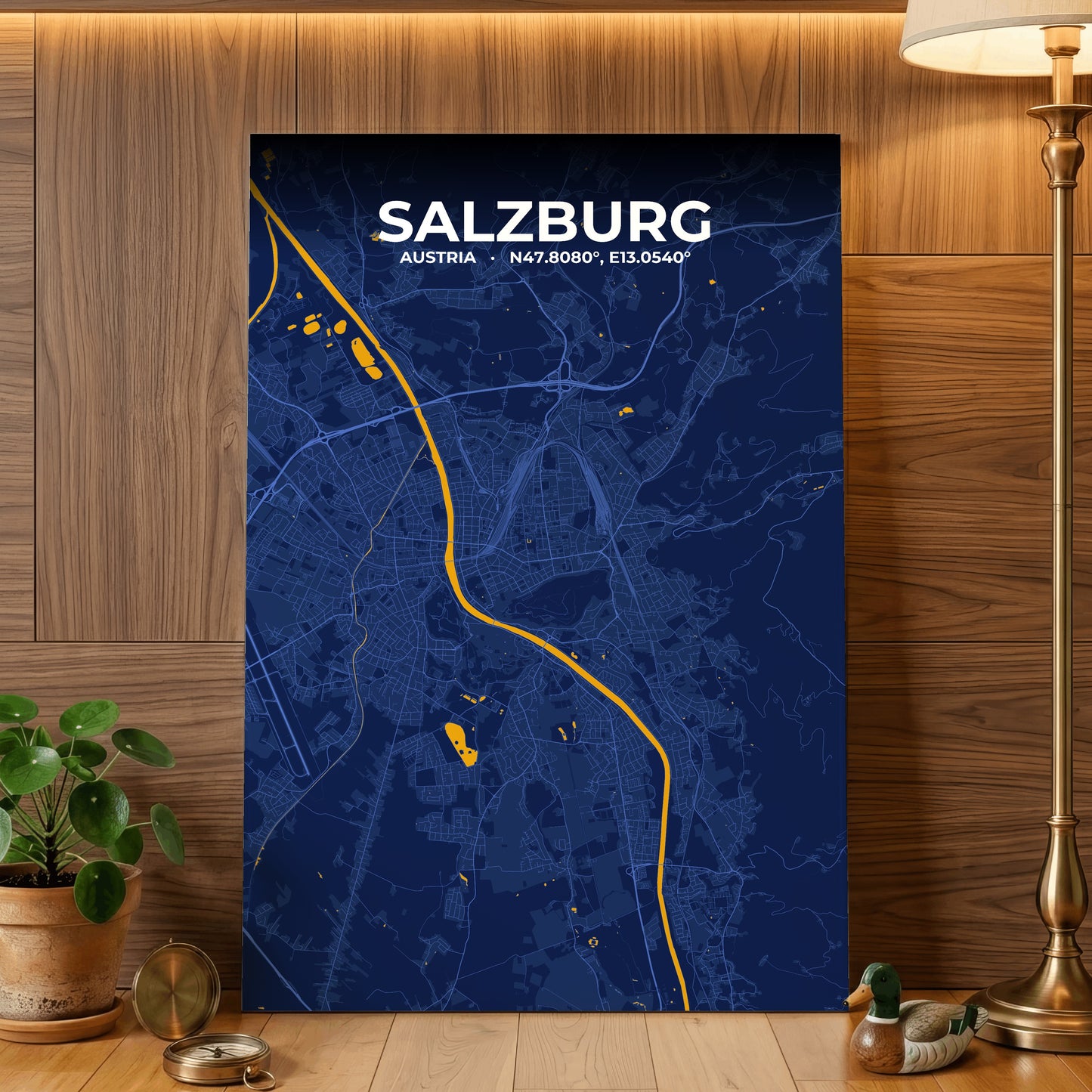 Salzburg Ink Map Poster