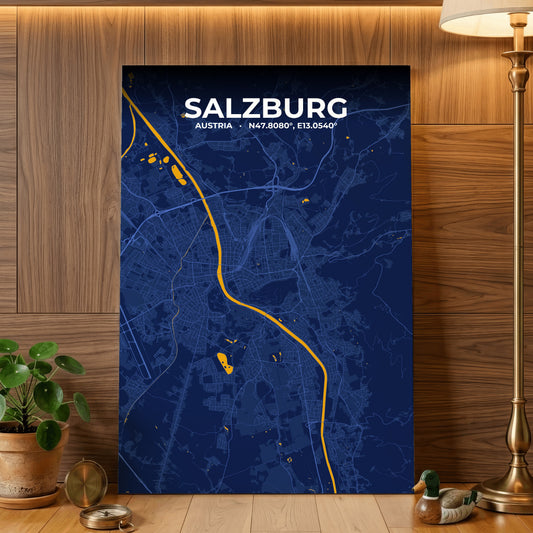 Salzburg Ink Map Poster