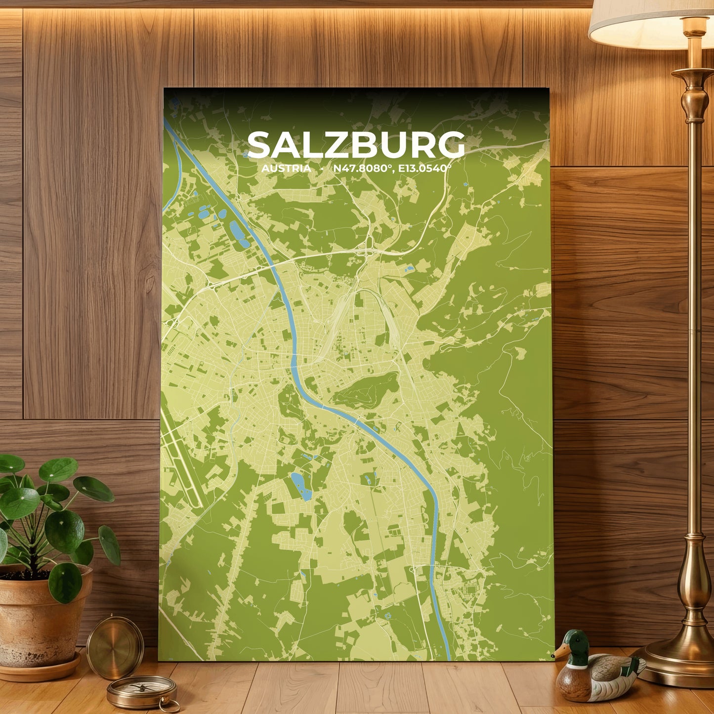 Salzburg Fern Map Poster