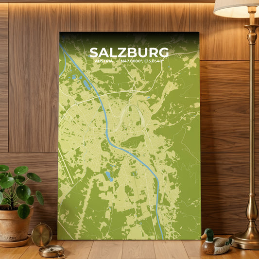 Salzburg Fern Map Poster