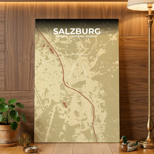 Salzburg Ember Map Poster