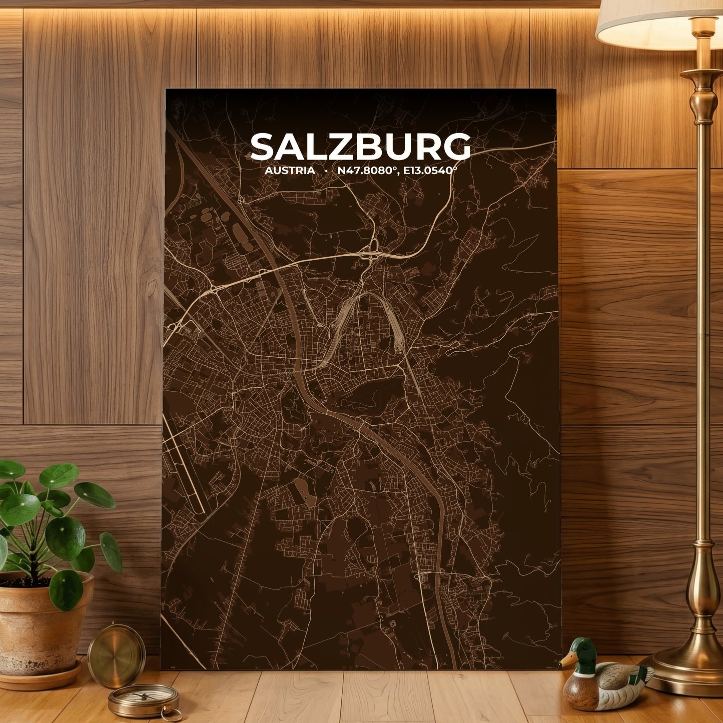 Salzburg Plum Map Poster