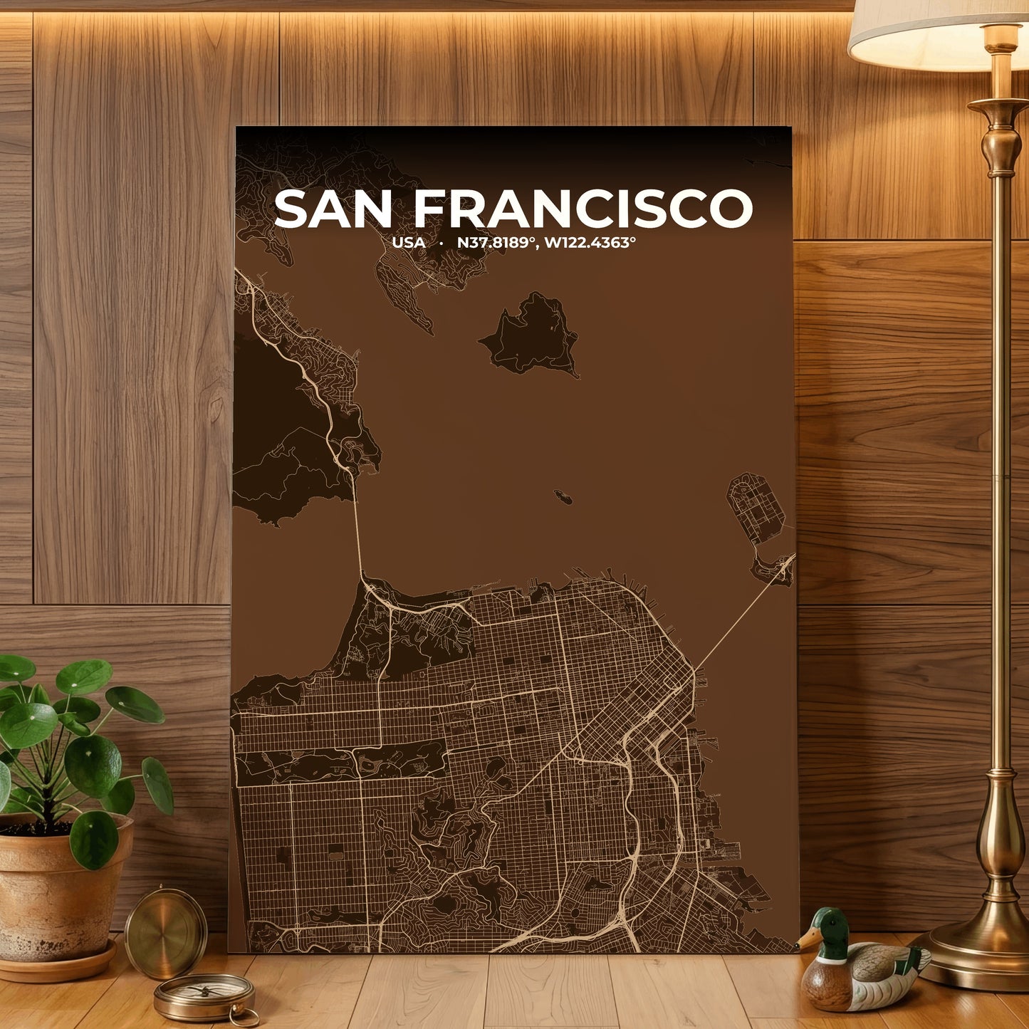 San Francisco Plum Map Poster