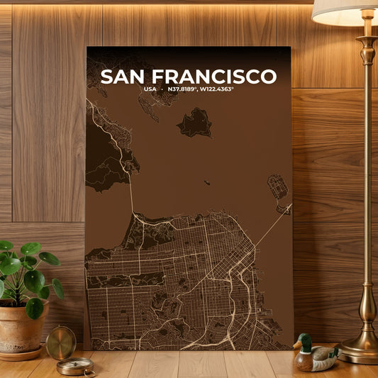 San Francisco Plum Map Poster