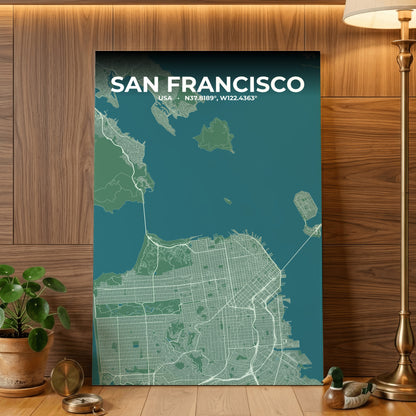 San Francisco Mist Map Poster