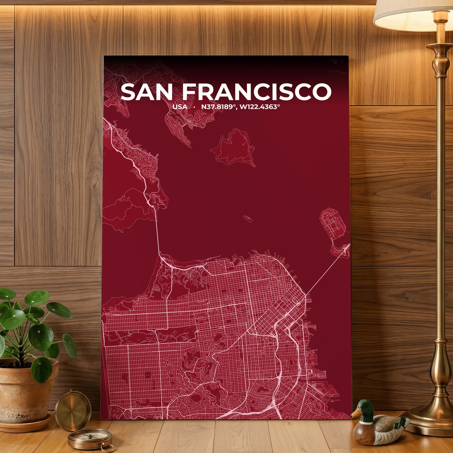 San Francisco Garnet Map Poster