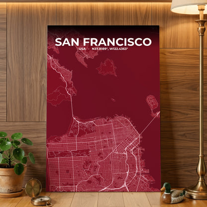 San Francisco Garnet Map Poster