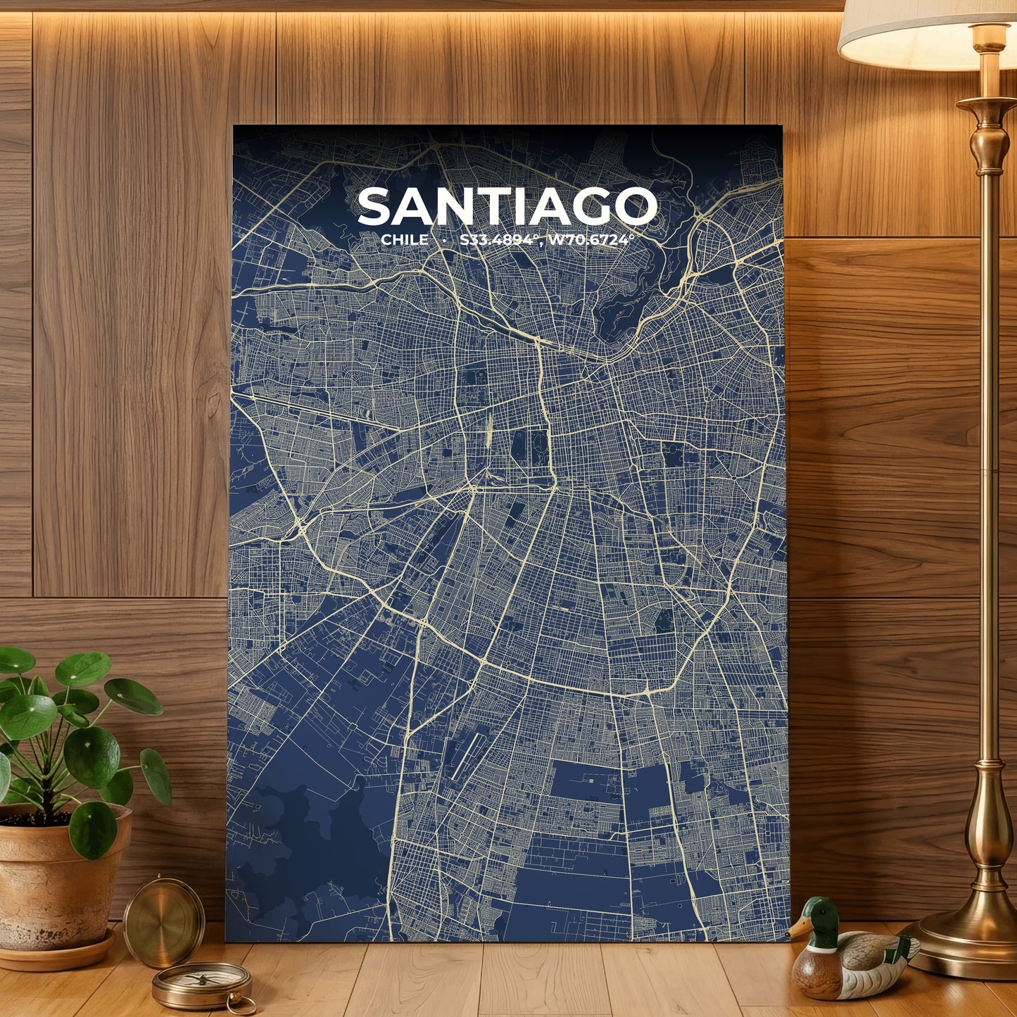 Santiago Anchor Map Poster
