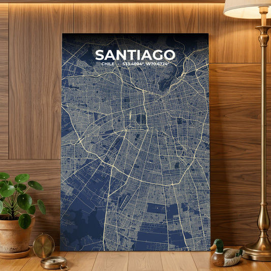 Santiago Anchor Map Poster