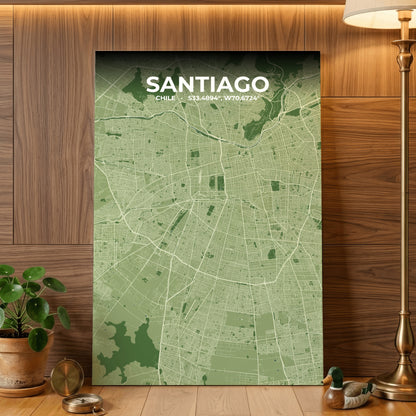 Santiago Clay Map Poster