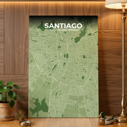 Santiago Clay Map Poster