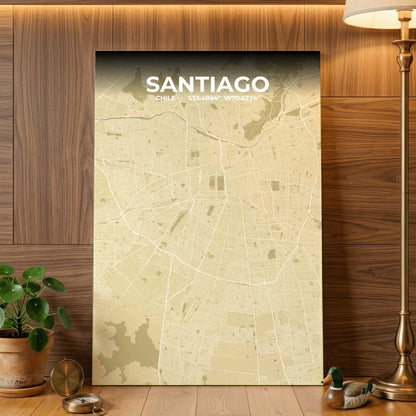Santiago Ember Map Poster