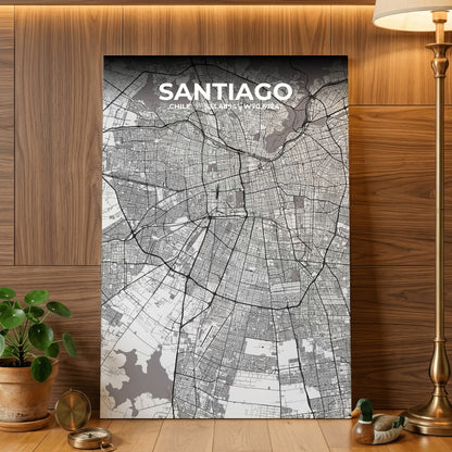 Santiago Ash Map Poster