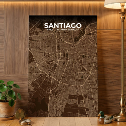 Santiago Plum Map Poster
