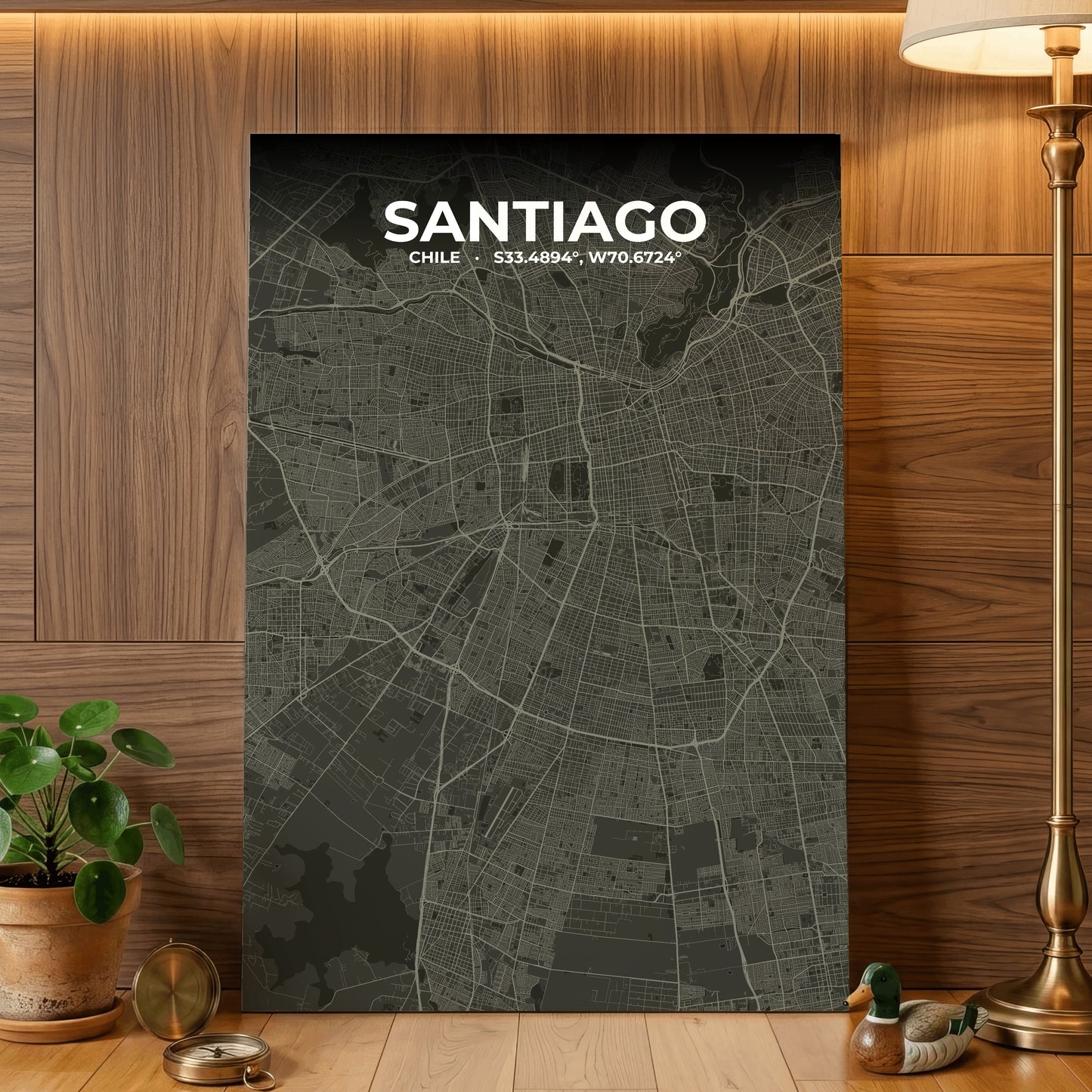 Santiago Sable Map Poster