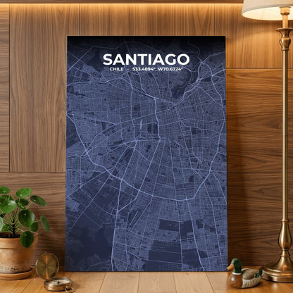 Santiago Tide Map Poster