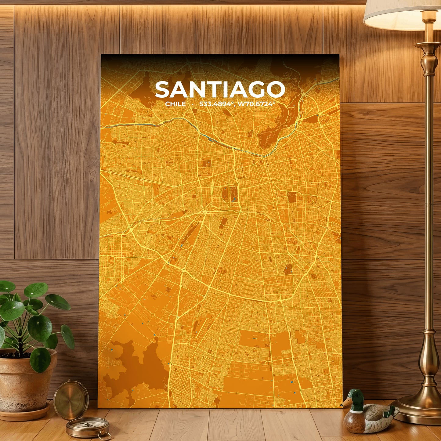 Santiago Scorch Map Poster