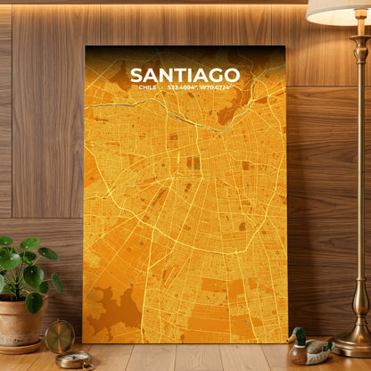 Santiago Scorch Map Poster
