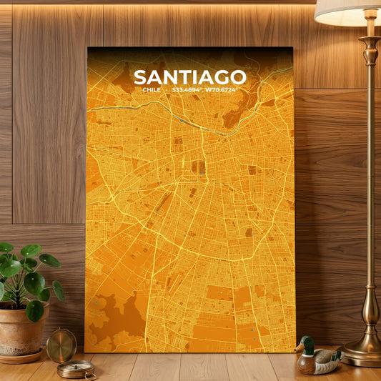 Santiago Scorch Map Poster