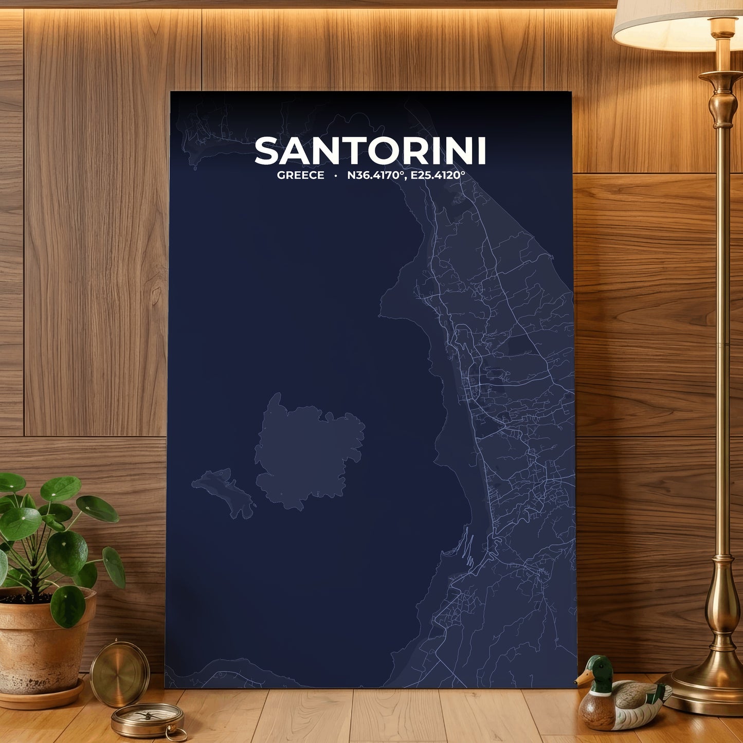 Santorini Tide Map Poster