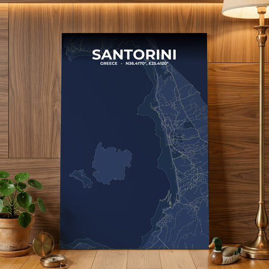 Santorini Anchor Map Poster