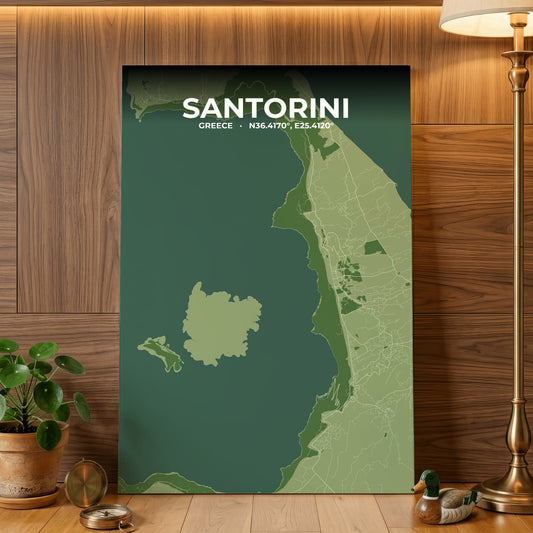 Santorini Clay Map Poster