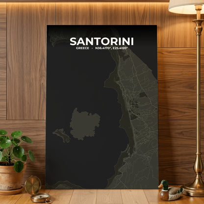 Santorini Sable Map Poster