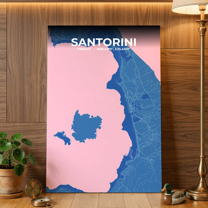 Santorini Candy Map Poster