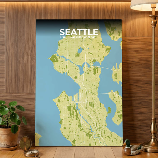 Seattle Fern Map Poster
