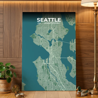 Seattle Mist Map Poster