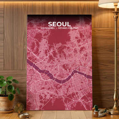 Seoul Scarlet Map Poster