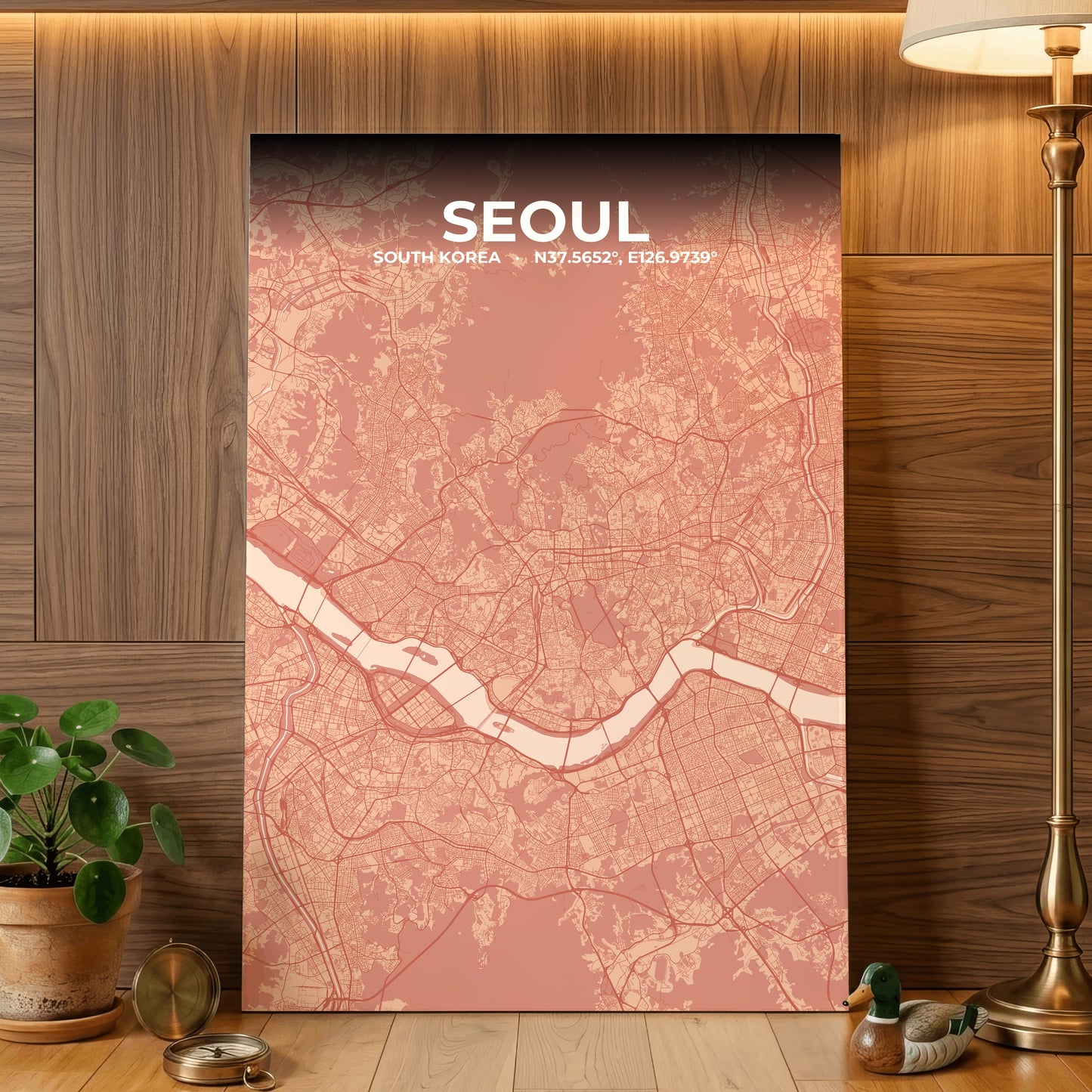 Seoul Blush Map Poster